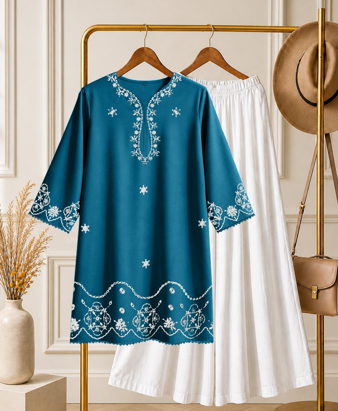 ✨ Kishmish Embroidered 2-Piece Suit with Dhaka Pajama ✨