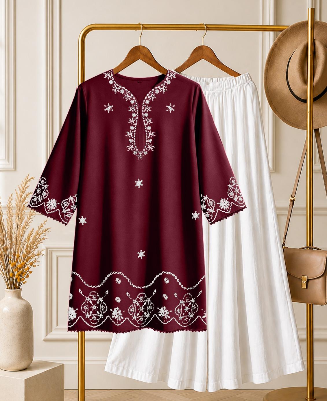 ✨ Kishmish Embroidered 2-Piece Suit with Dhaka Pajama ✨