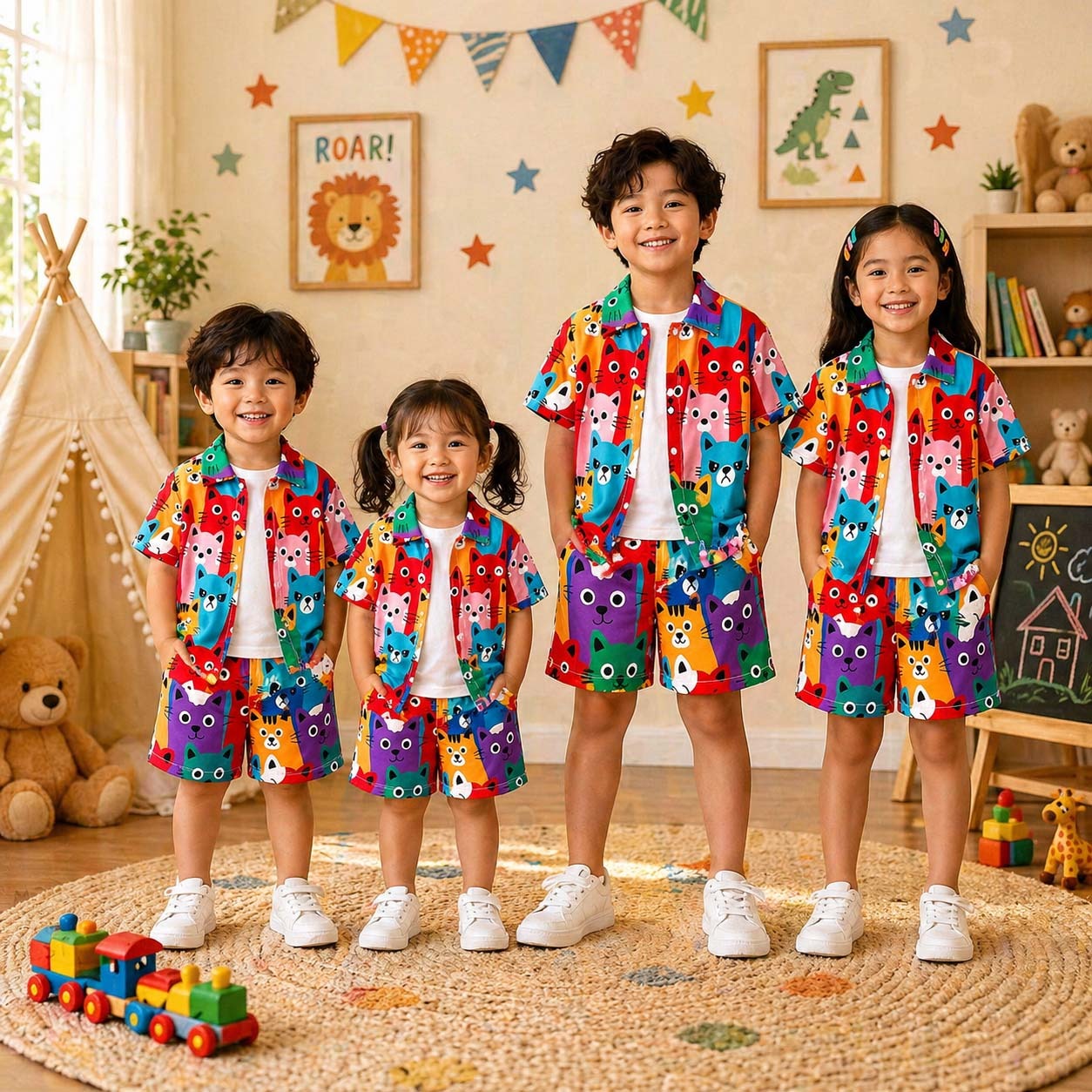 🌟 A&S Kids 3D All-Over Printed 2-Pcs Summer Suit 🌟
