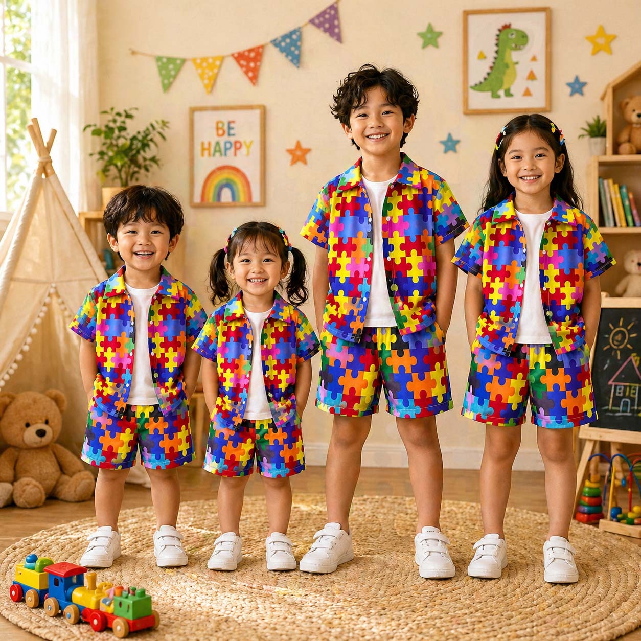 🌟 A&S Kids 3D All-Over Printed 2-Pcs Summer Suit 🌟