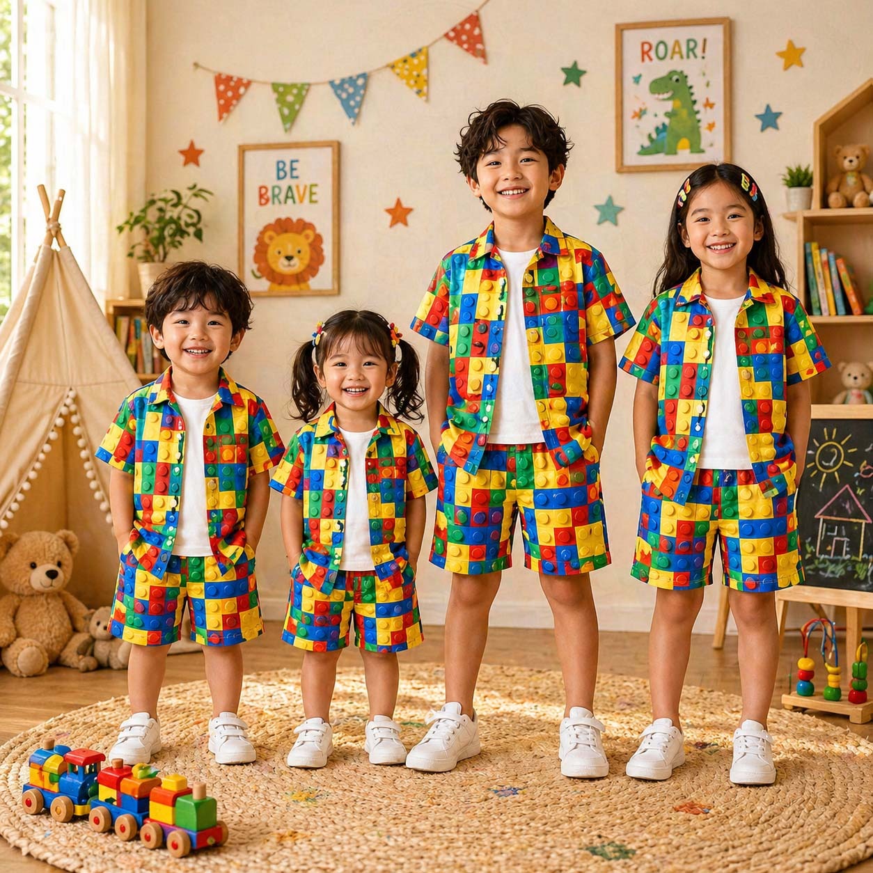 🌟 A&S Kids 3D All-Over Printed 2-Pcs Summer Suit 🌟