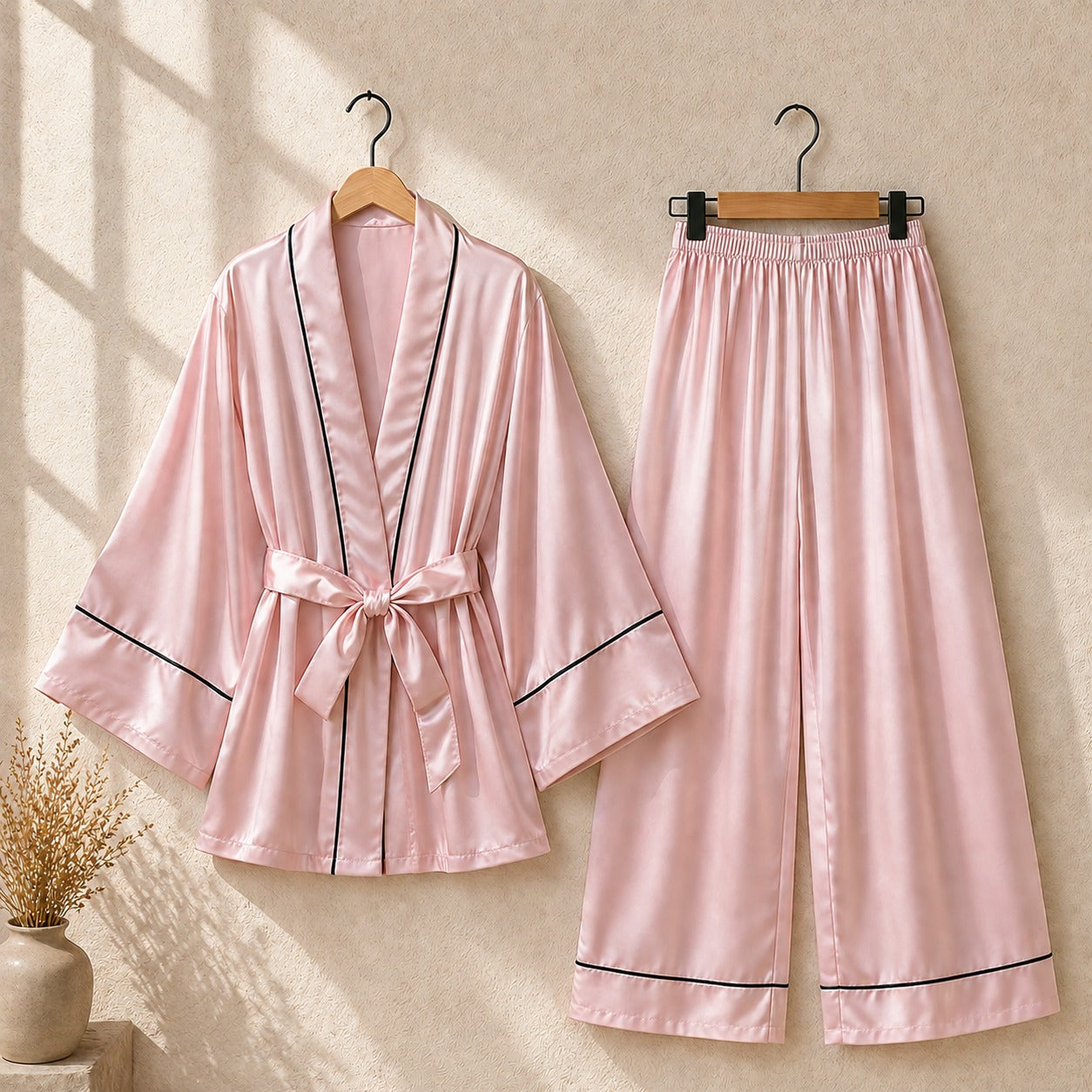 Kishmish Gown Style Wetsern 2-Pcs Sill  Night-Suit.