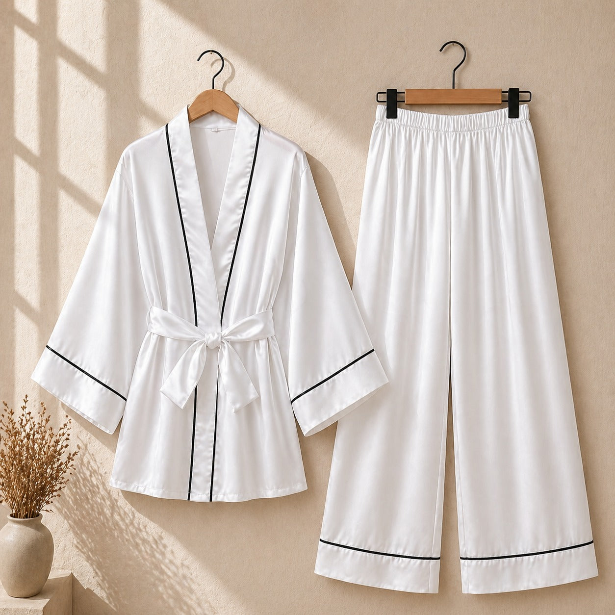 Kishmish Gown Style Wetsern 2-Pcs Sill  Night-Suit.