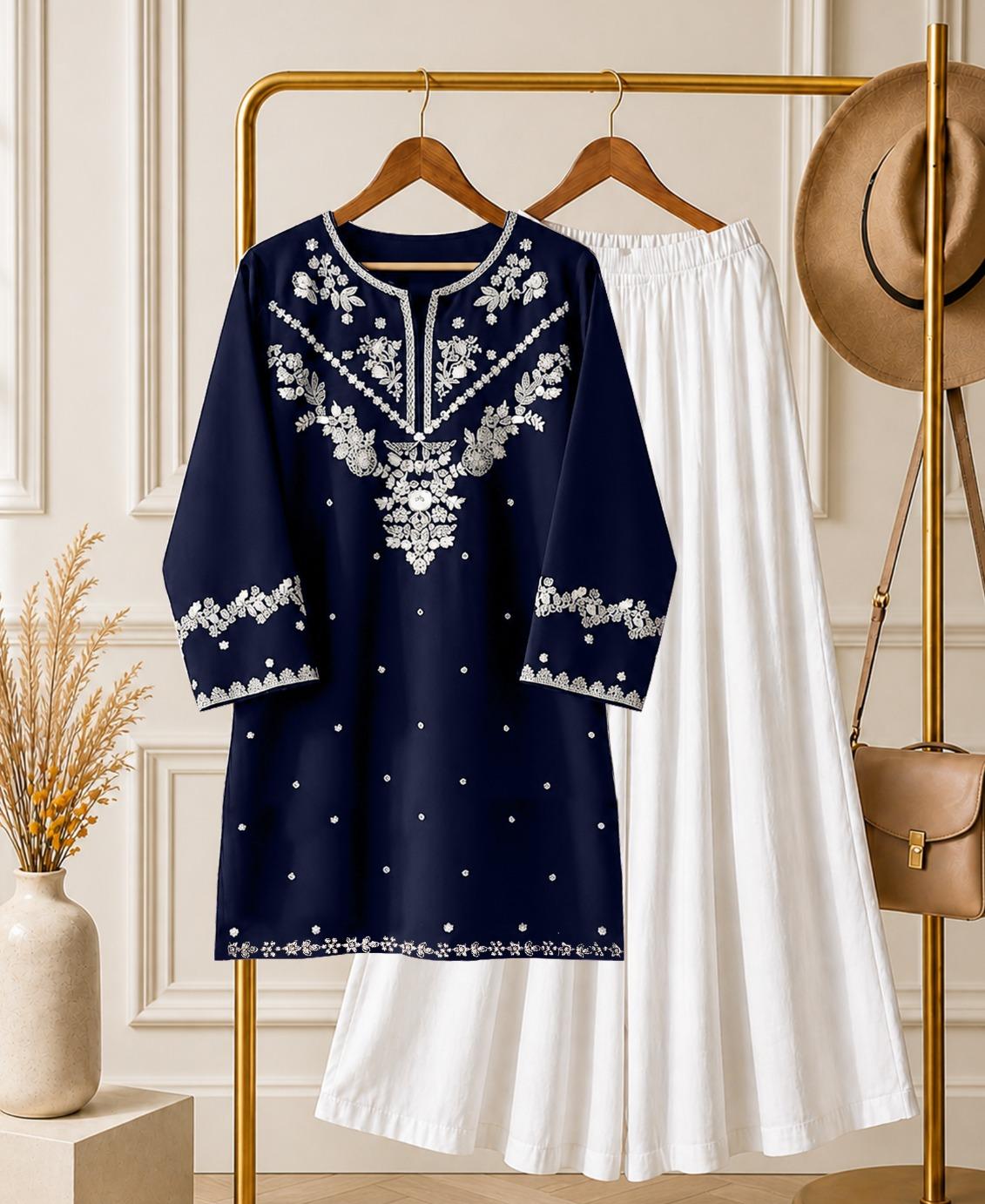 Kishmish Embroidery 2pcs Suit  with Dhaka pajama