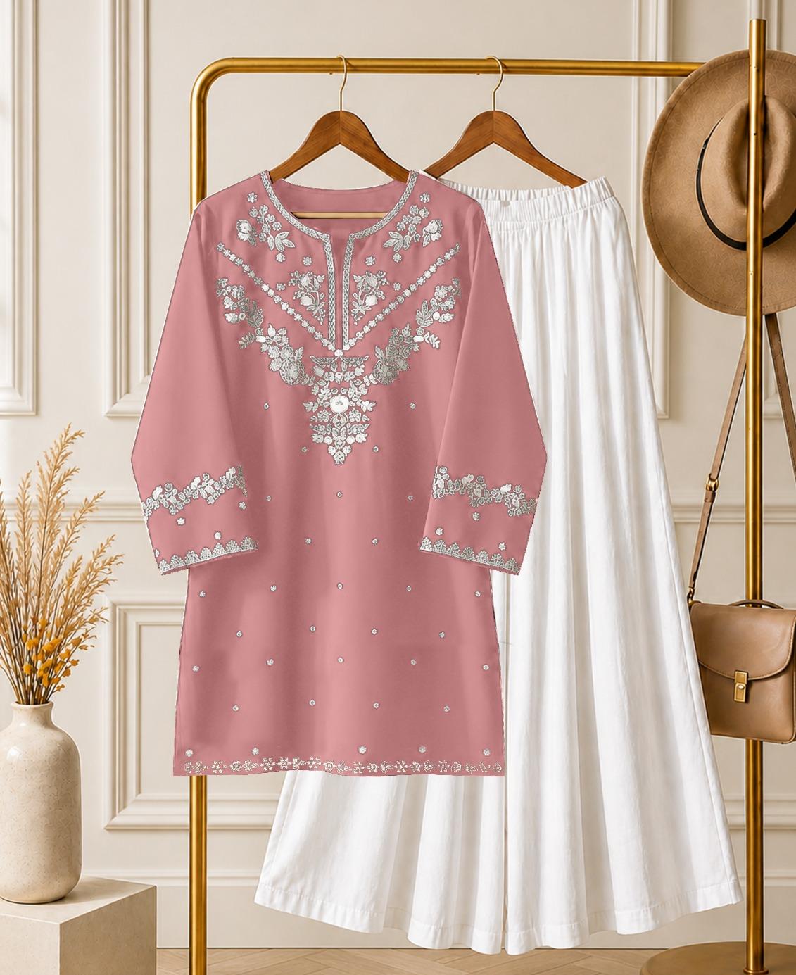 Kishmish Embroidery 2pcs Suit  with Dhaka pajama