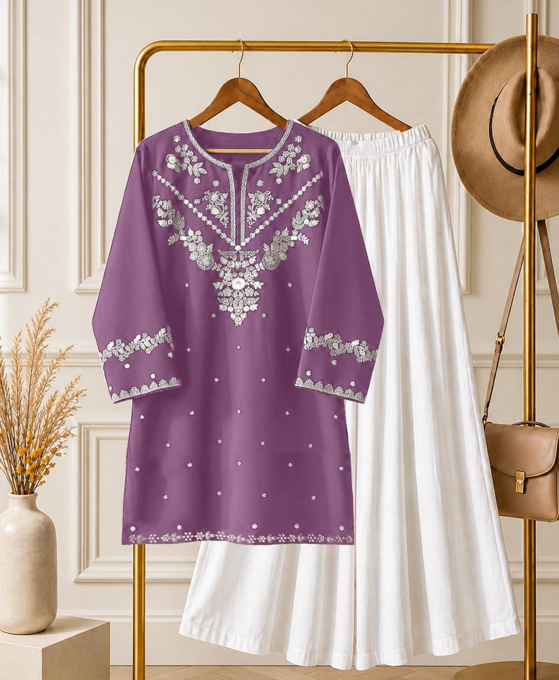 Kishmish Embroidery 2pcs Suit  with Dhaka pajama