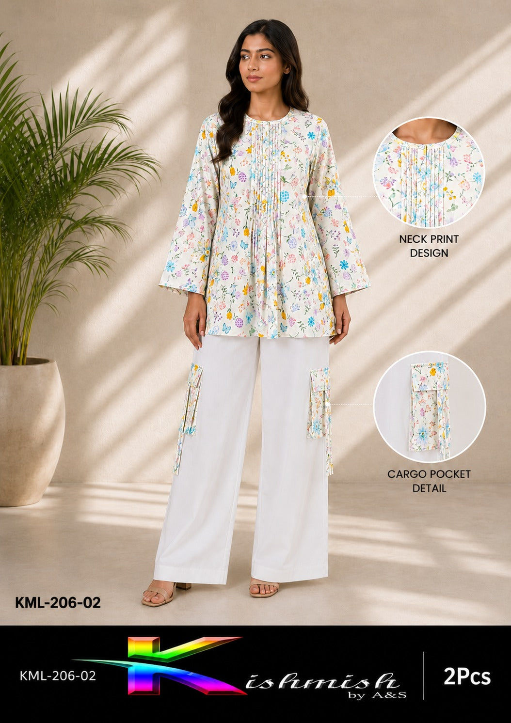 🌸 Kishmish Printed Cargo 2PCS Suit 🌸