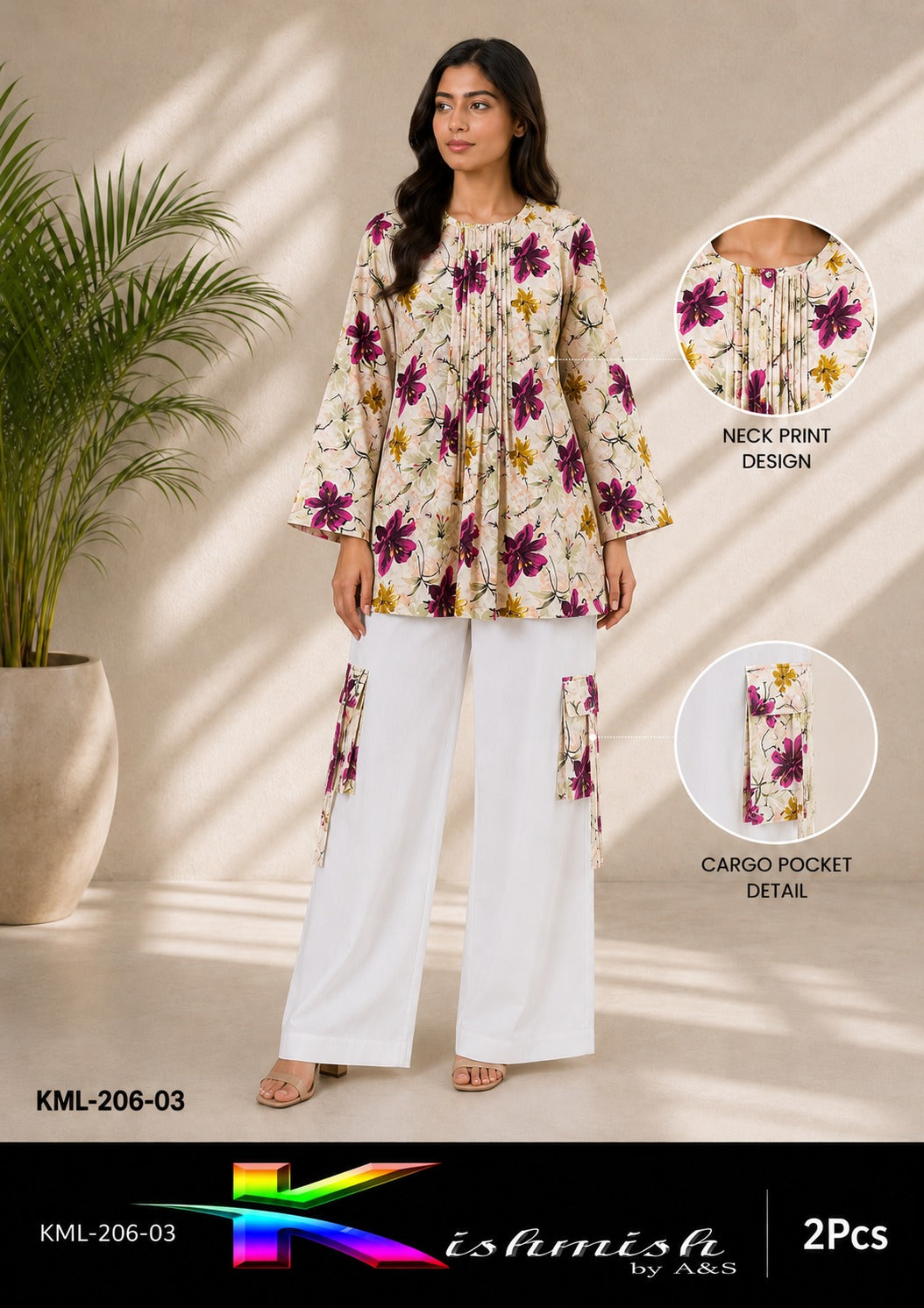 🌸 Kishmish Printed Cargo 2PCS Suit 🌸