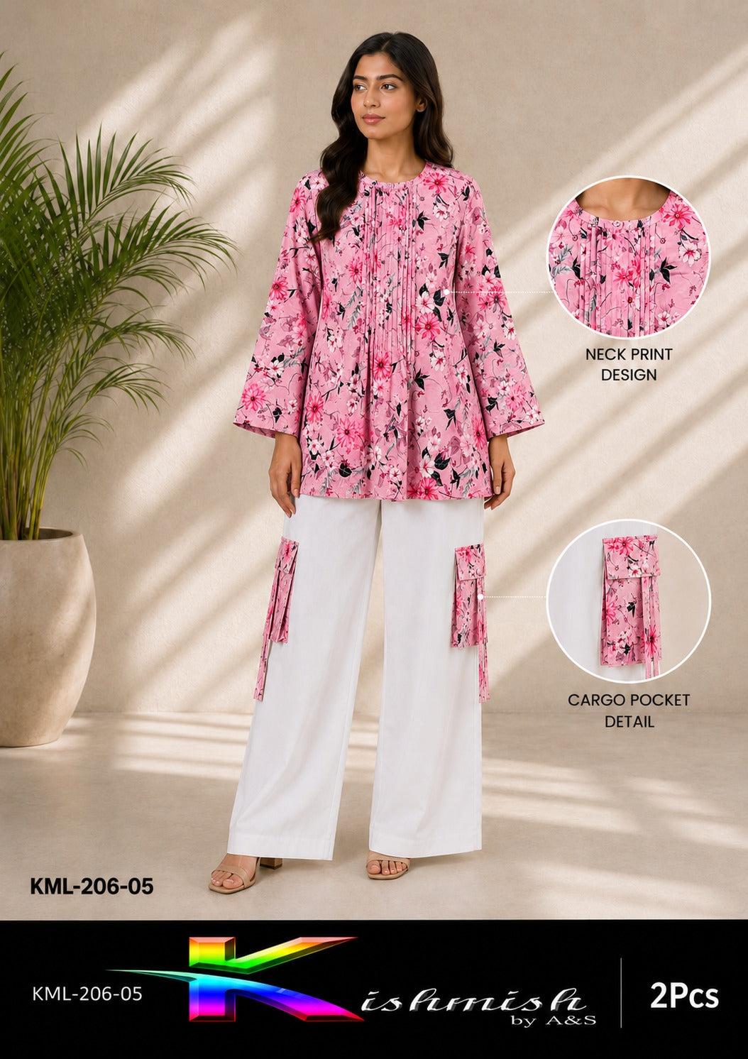 🌸 Kishmish Printed Cargo 2PCS Suit 🌸