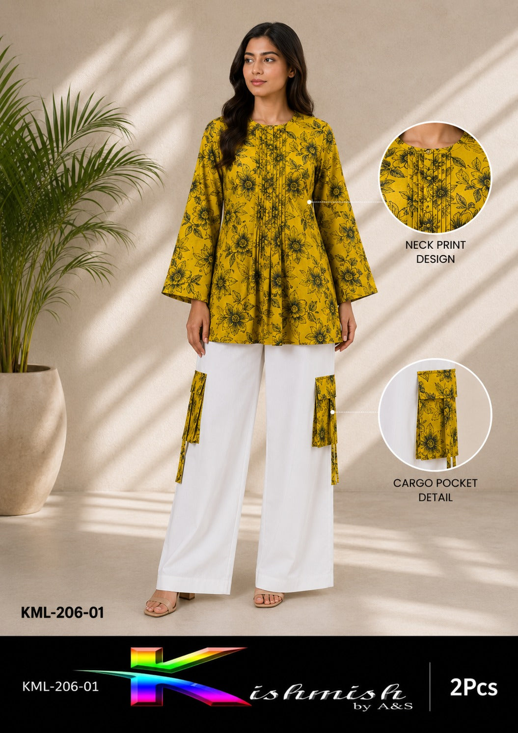 🌸 Kishmish Printed Cargo 2PCS Suit 🌸