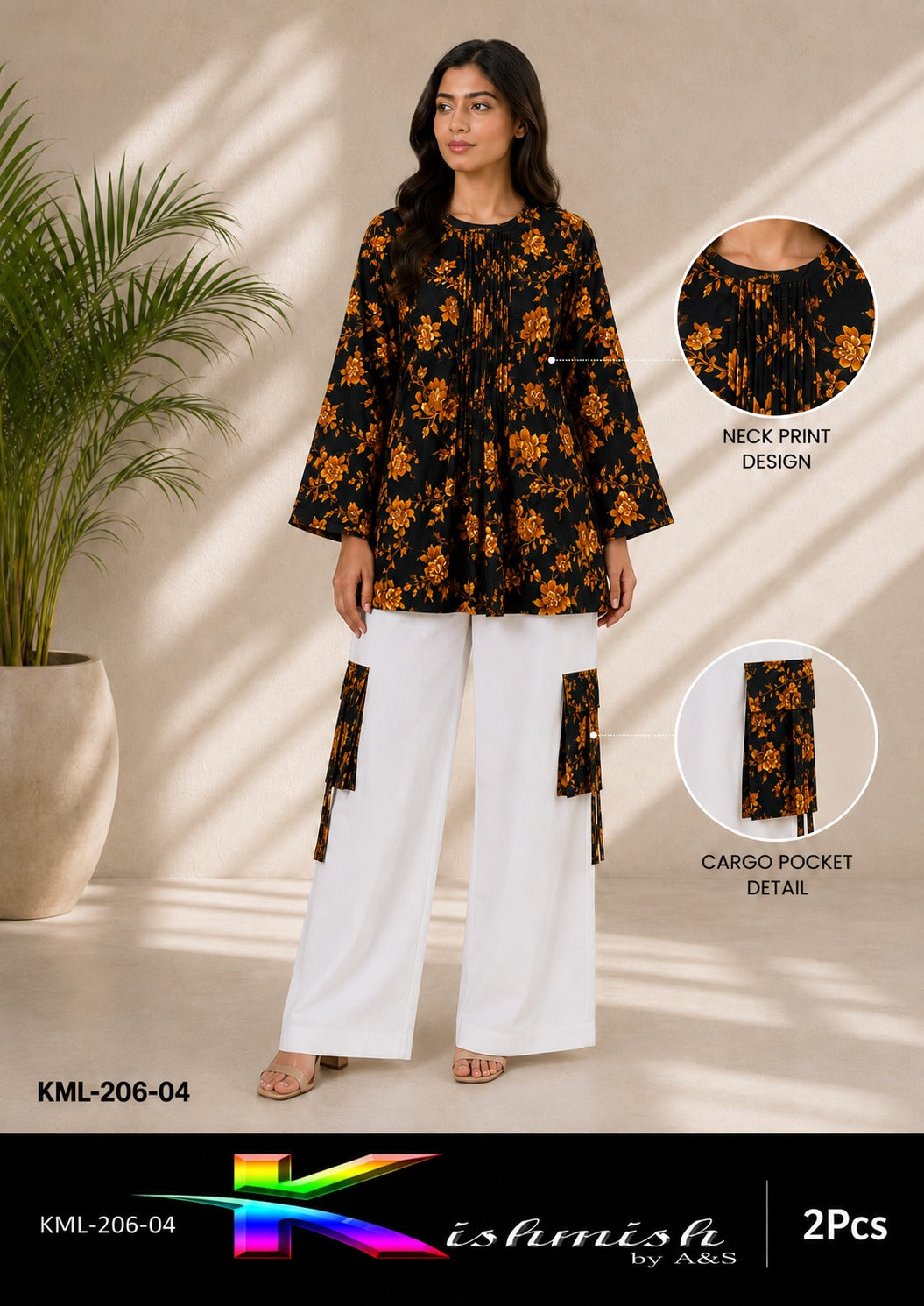 🌸 Kishmish Printed Cargo 2PCS Suit 🌸