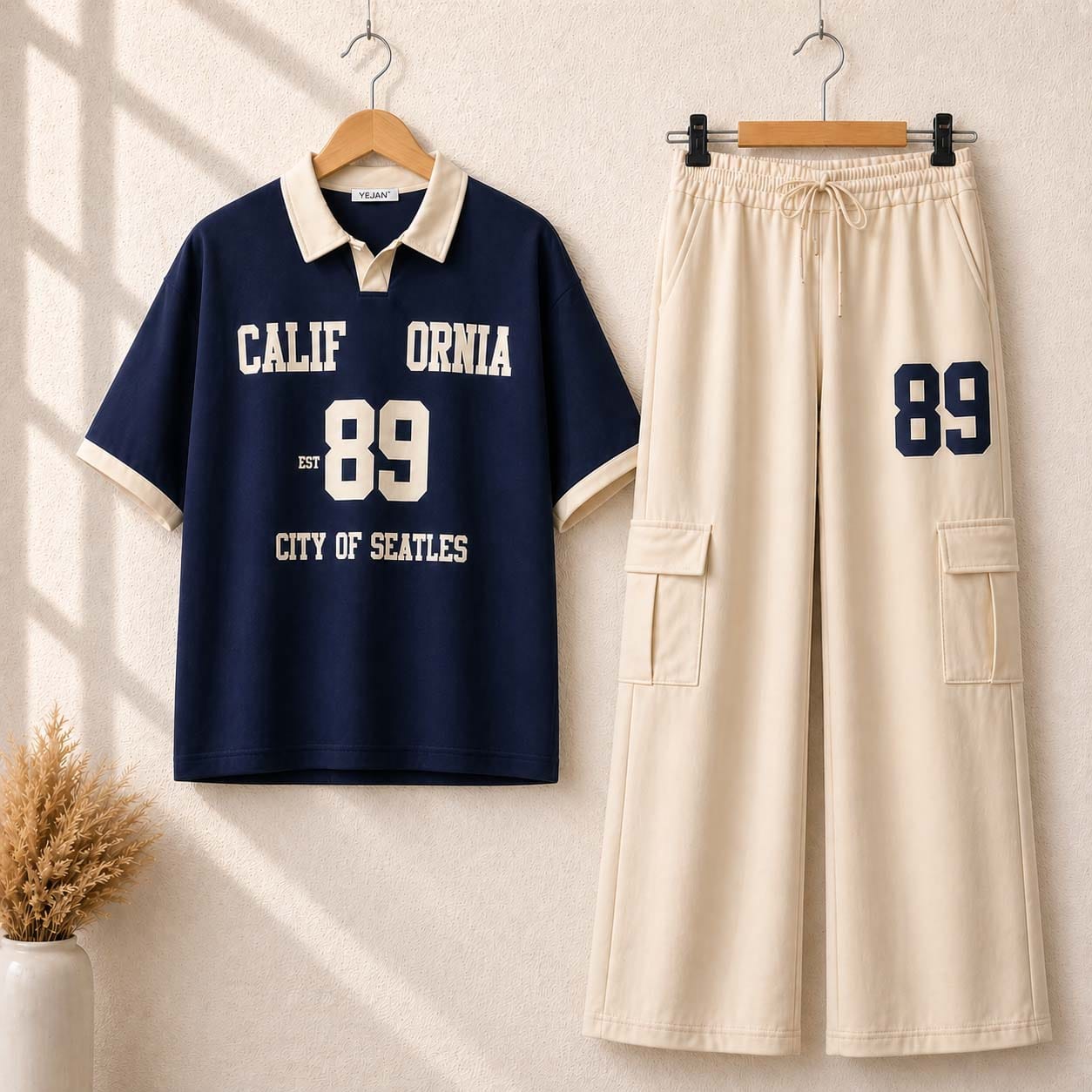 ✨ A&S Premium Collection Old Money California '89 Printed Cargo Style Western 2-Piece Summer Tracksuit ✨