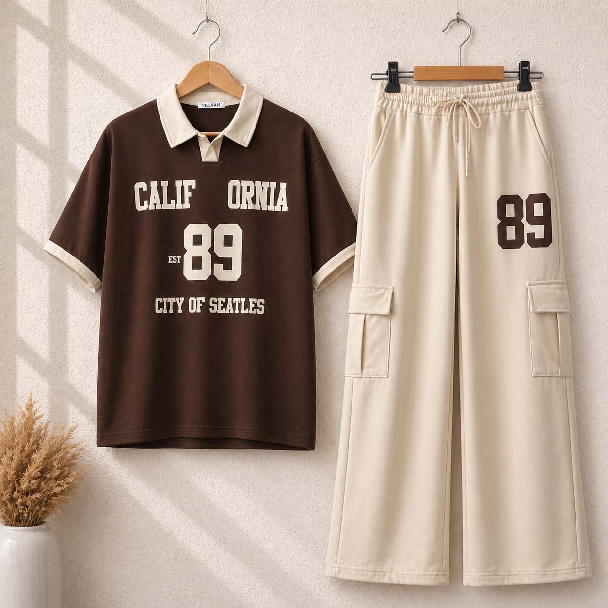 ✨ A&S Premium Collection Old Money California '89 Printed Cargo Style Western 2-Piece Summer Tracksuit ✨