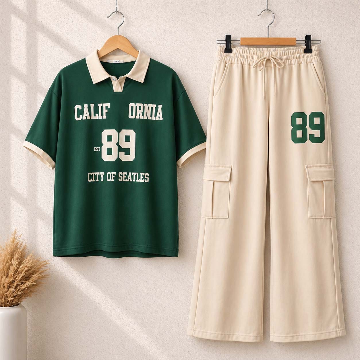 ✨ A&S Premium Collection Old Money California '89 Printed Cargo Style Western 2-Piece Summer Tracksuit ✨