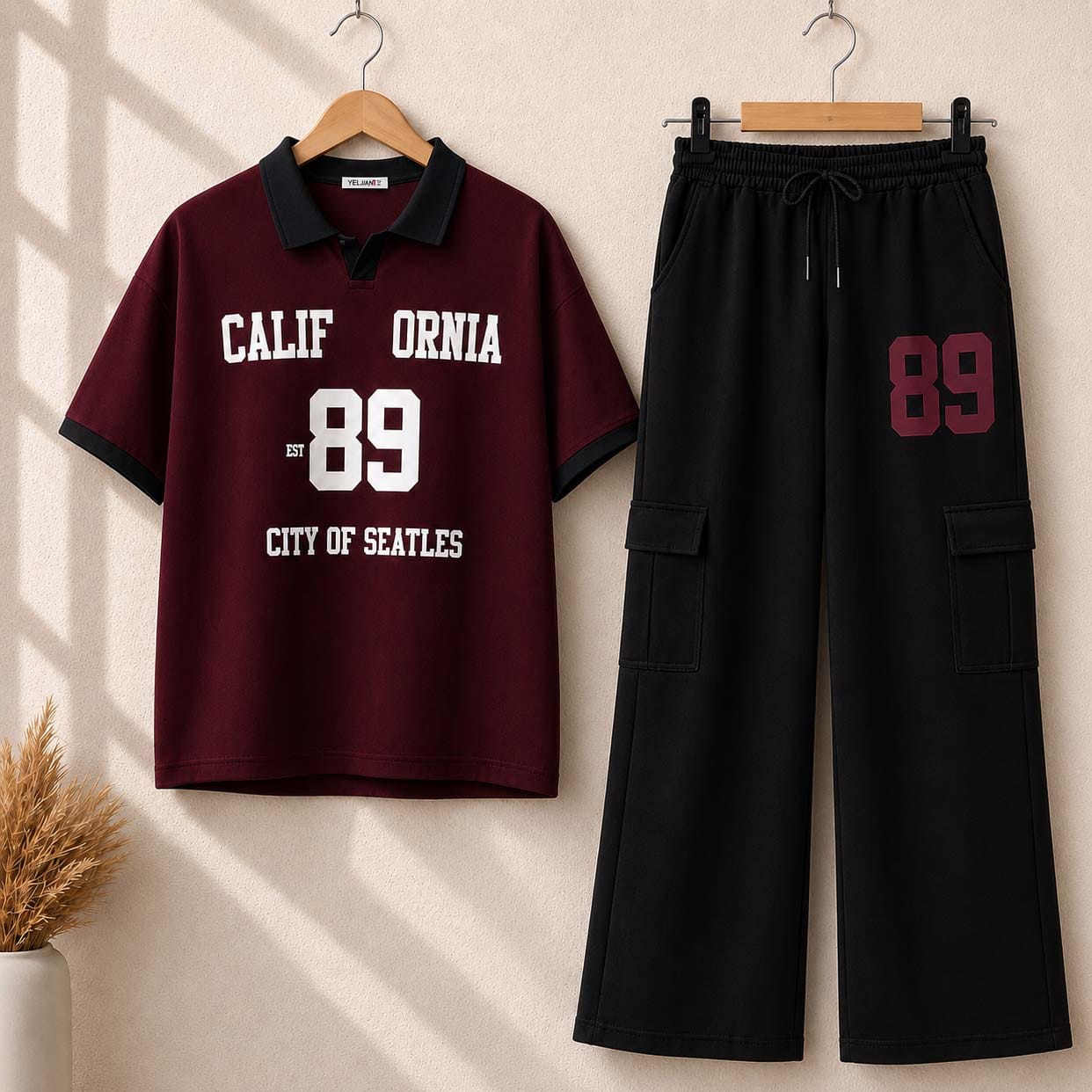 ✨ A&S Premium Collection Old Money California '89 Printed Cargo Style Western 2-Piece Summer Tracksuit ✨