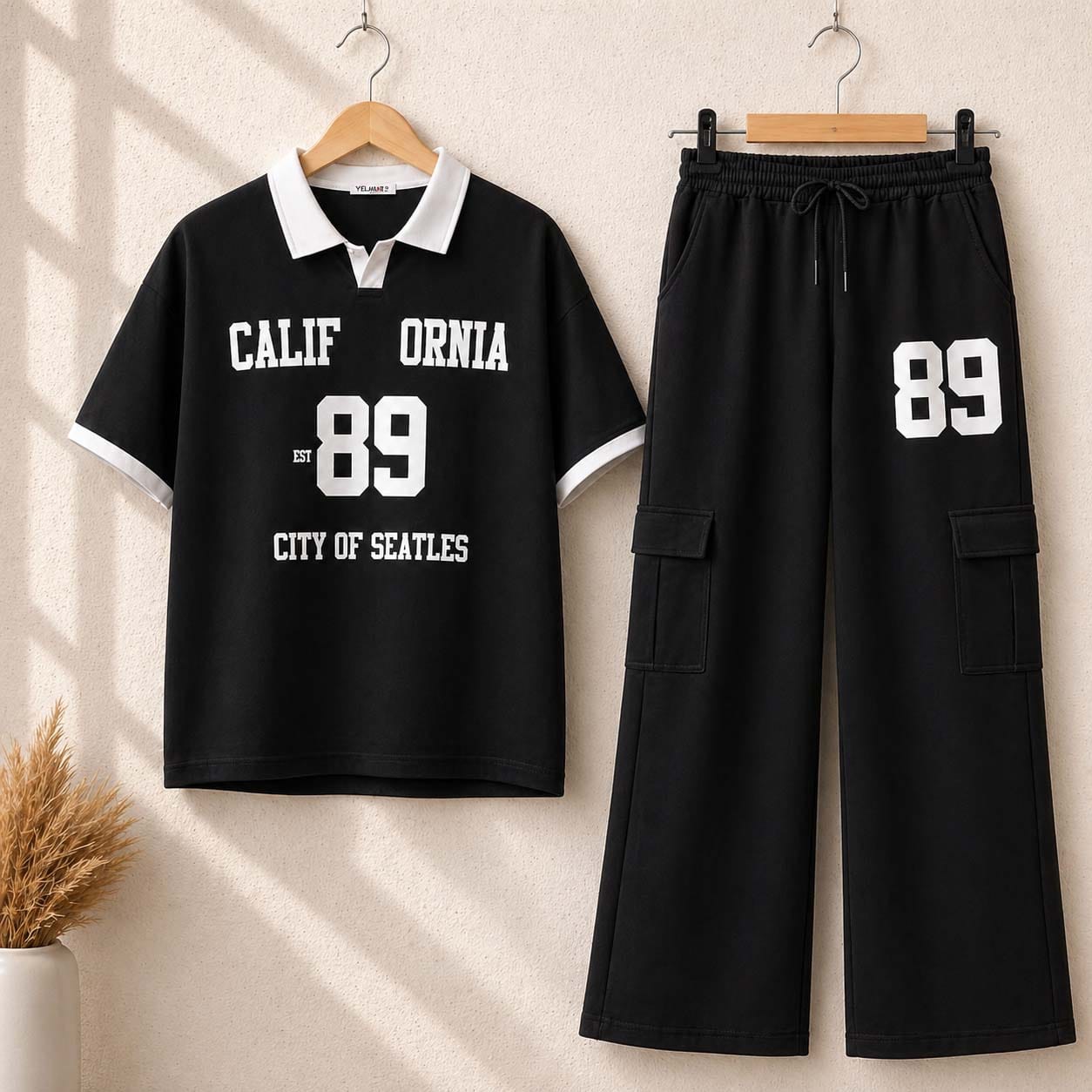 ✨ A&S Premium Collection Old Money California '89 Printed Cargo Style Western 2-Piece Summer Tracksuit ✨