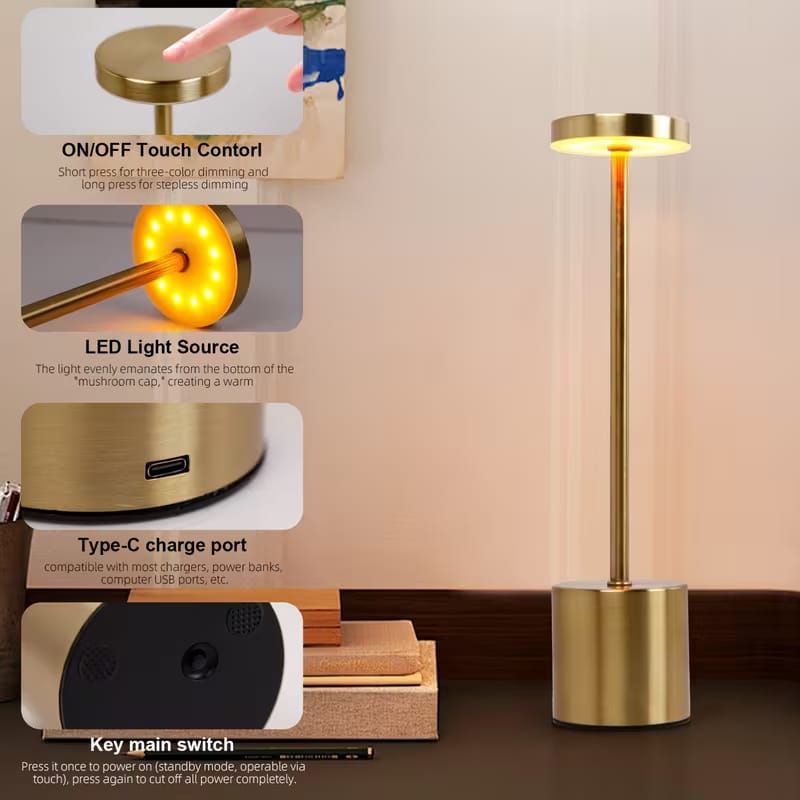 💡 Rechargeable Table Touch Lamp ✨