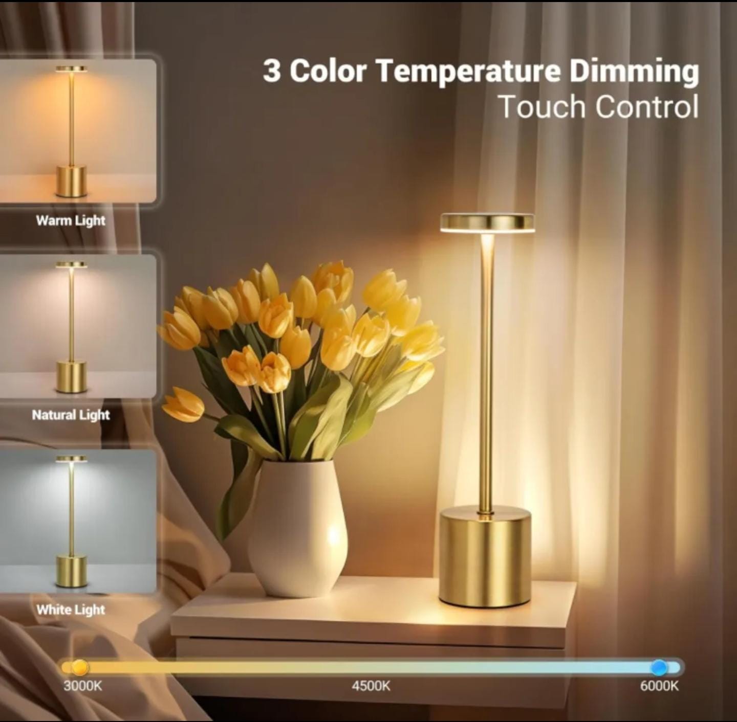 💡 Rechargeable Table Touch Lamp ✨