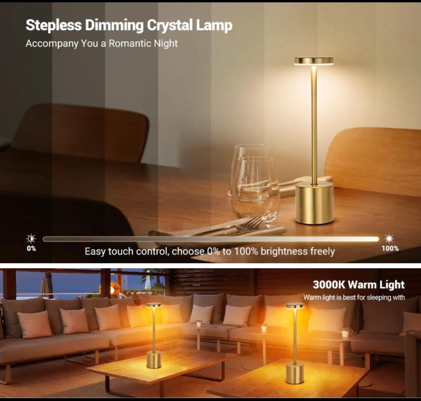 💡 Rechargeable Table Touch Lamp ✨