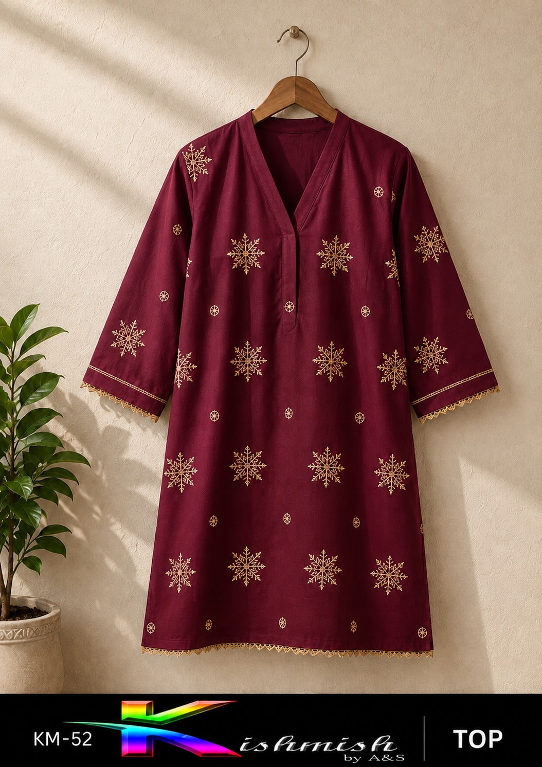 ✨ Elegant Embroidered Lawn Top ✨