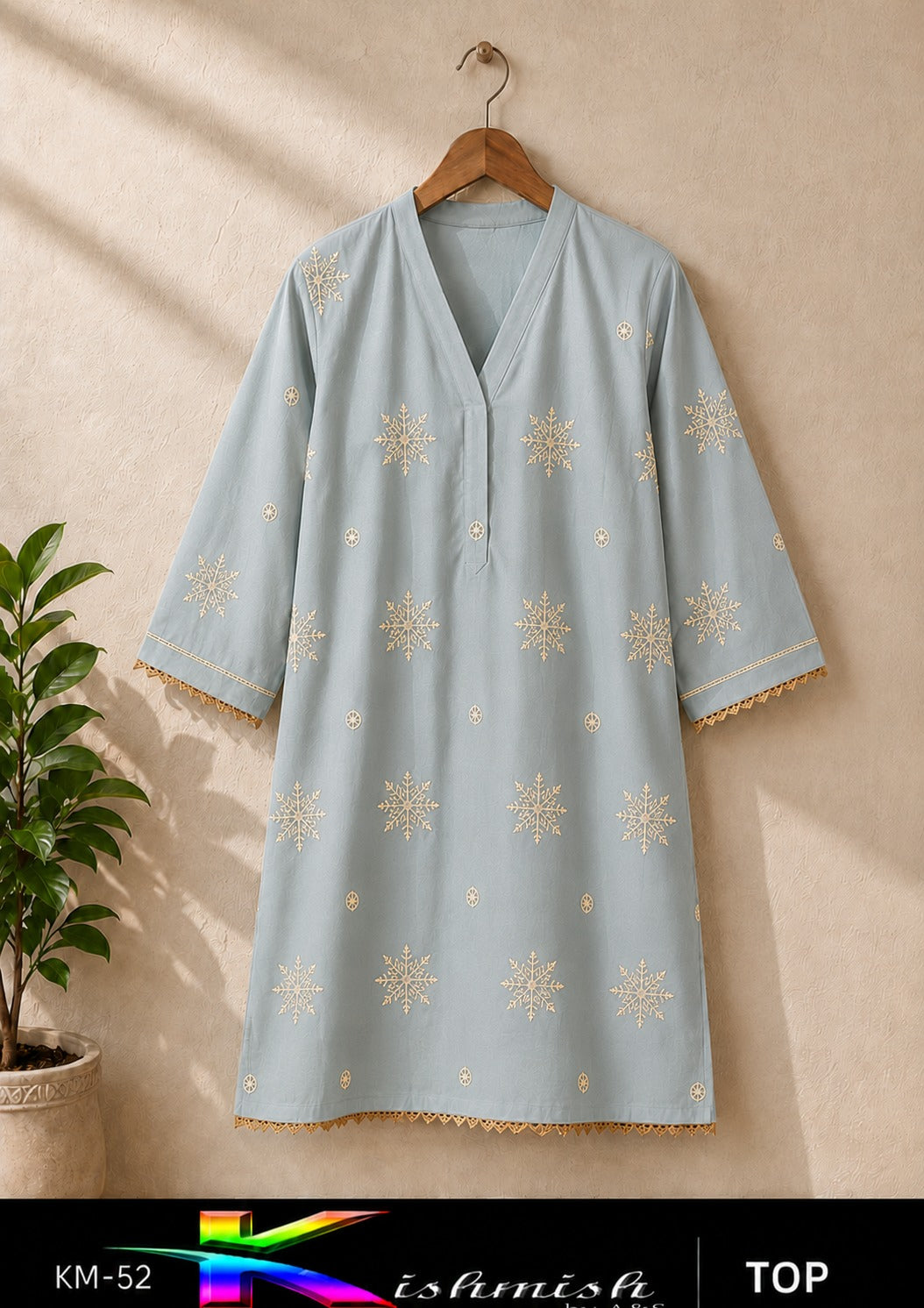 ✨ Elegant Embroidered Lawn Top ✨