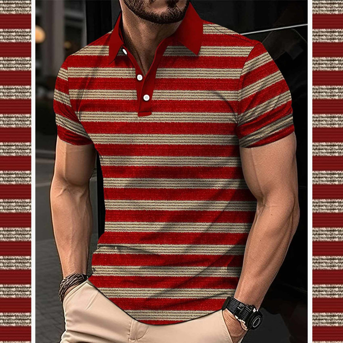 🔥 NEW ARRIVAL – A&S Stripe 3D Printed Summer Dry-Fit Polo T-Shirt 👕✨