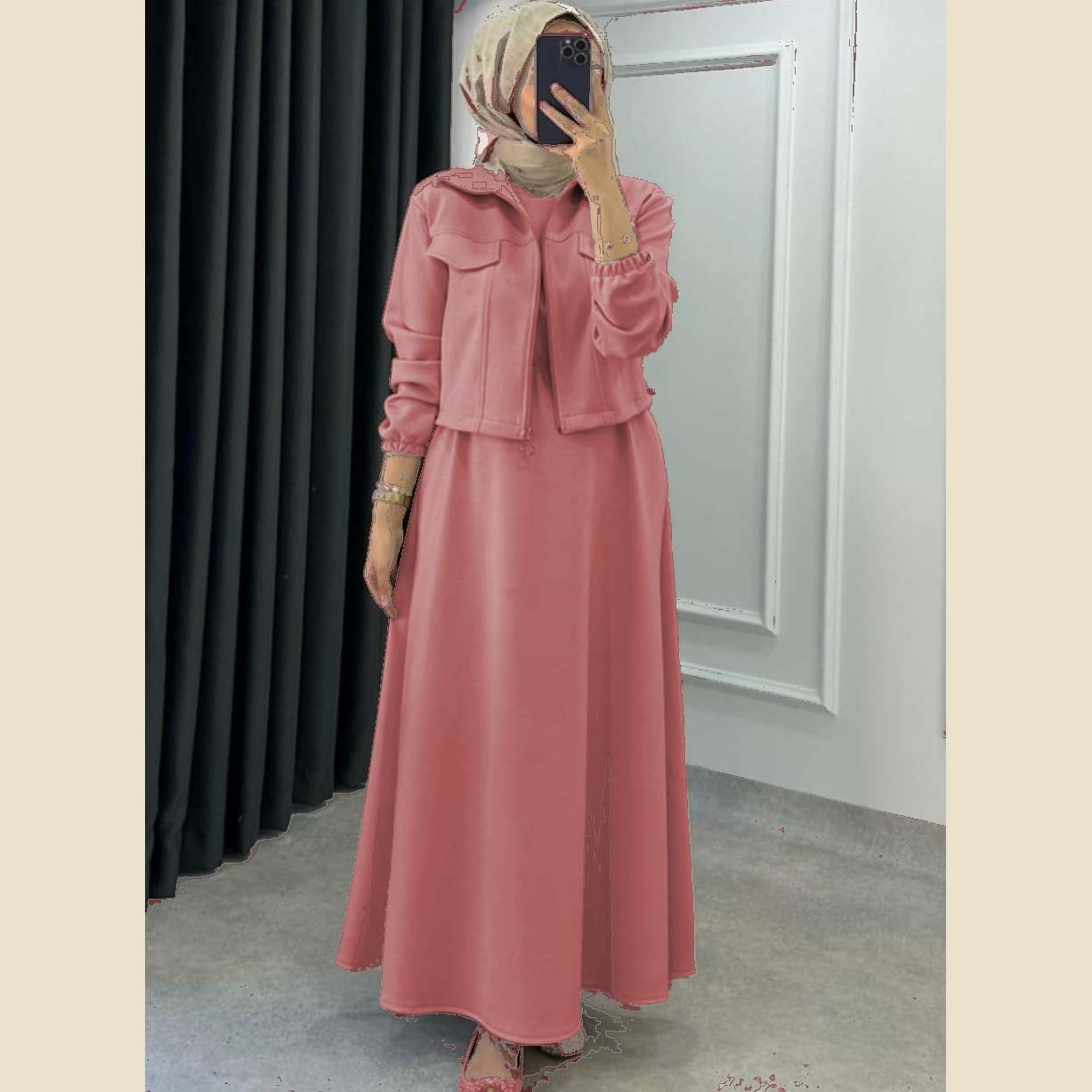 👑 A&S Short Jacket + Long Maxi Style 2-Pcs Winter Tracksuit For Her 👑