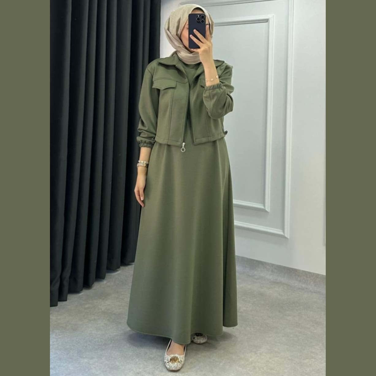 👑 A&S Short Jacket + Long Maxi Style 2-Pcs Winter Tracksuit For Her 👑