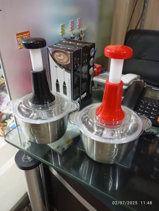 Large Capacity Stainless Steel Push Chopper - 2L