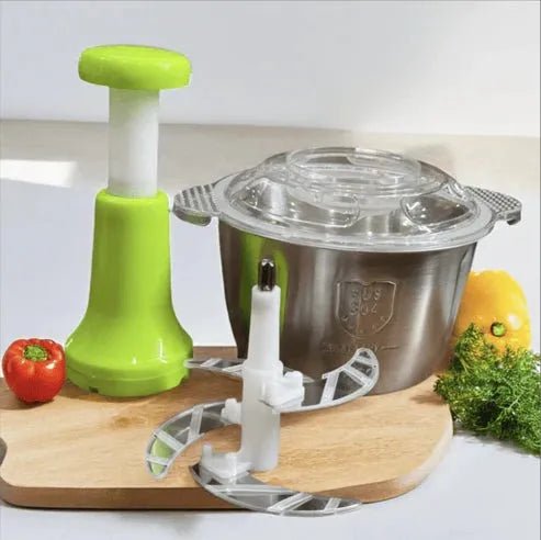 Large Capacity Stainless Steel Push Chopper - 2L